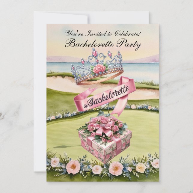Invitation Golf Bachelorette Party sur golf (Devant)