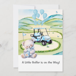 Invitation Golf Bébé Garçon Bleu thème