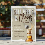 Invitation Golf, Beers & Cheers to 40 Years Birthday<br><div class="desc">Looking for a unique and stylish way to invite your friends to a golf-themed birthday bash. Look no further than our one-of-a-kind invitation featuring a foaming beer bottle and a golf ball splash. Whether it's a 40th celebration or a gathering for all the golf and beer enthusiasts out there, this...</div>
