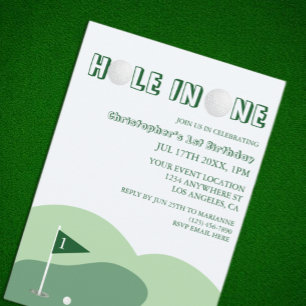 Invitation Golf Boy 1er anniversaire