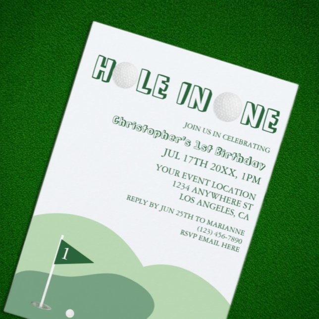 Invitation Golf Boy 1er anniversaire (Créateur téléchargé)