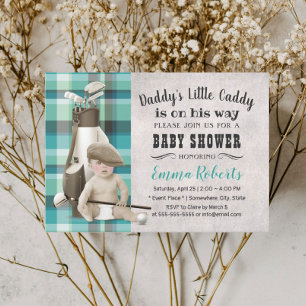 Invitation Golf Boy Future Golfer Cute Caddy Baby shower