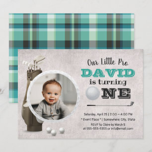 Invitation Golf Boy Future Golfer Cute Photo 1er anniversaire