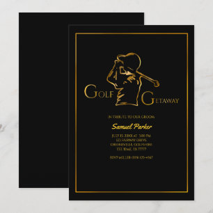Invitation Golf Club de golf Bachelor Party Luxe Faux Gold