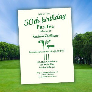Invitation Golf Club Thémé Par Tee 50e anniversaire