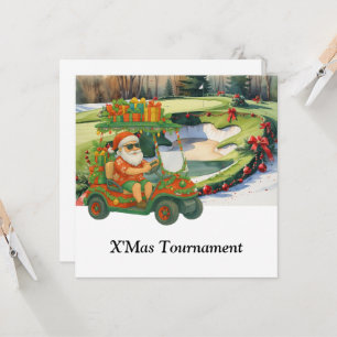 Invitation Golf de Noël avec le Père Noël sur Green