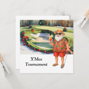 Invitation Golf de Noël avec le Père Noël sur Green