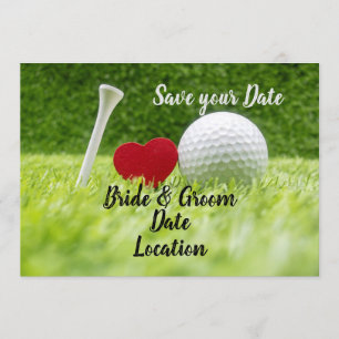 Invitation Golf économisez la date balle de golf avec amour