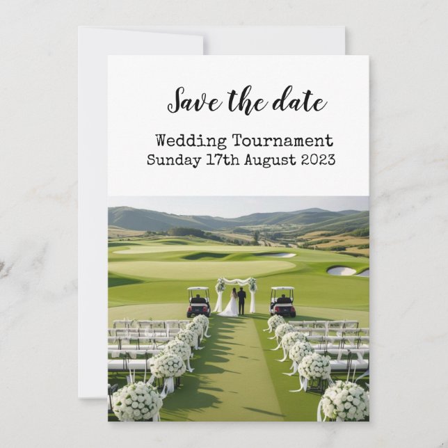 Invitation Golf Enregistrer la date Golf Mariage (Devant)