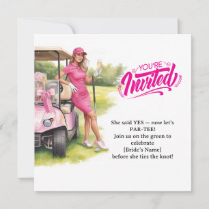 Invitation Golf Enterrement de Vie de Jeune Fille Femme Golfe