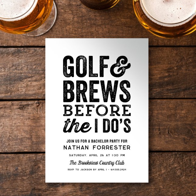 Invitation Golf et bières avant le simple enterrement de vie  (Créateur téléchargé)