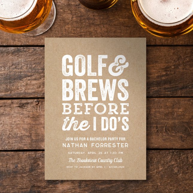 Invitation Golf et bières avant l'enterrement de vie de garço (Créateur téléchargé)