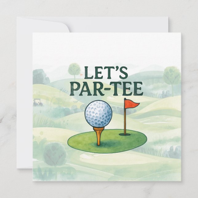 Invitation Golf Faisons la Fête au Par Golf Thème (Devant)