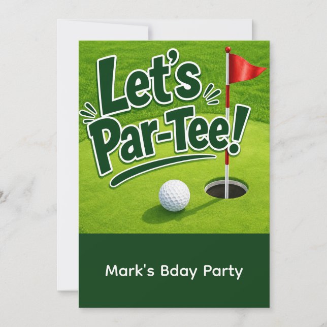 Invitation Golf Faisons la Fête sur le Green (Devant)