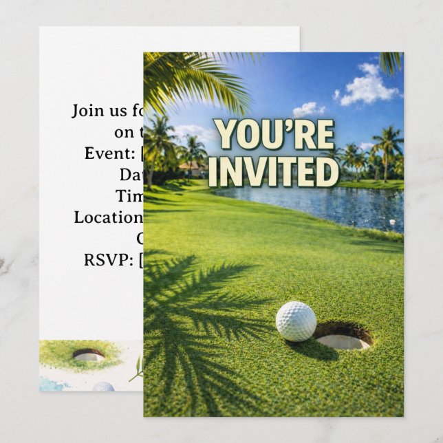 Invitation Golf Florida themed you are invited (Devant / Derrière)