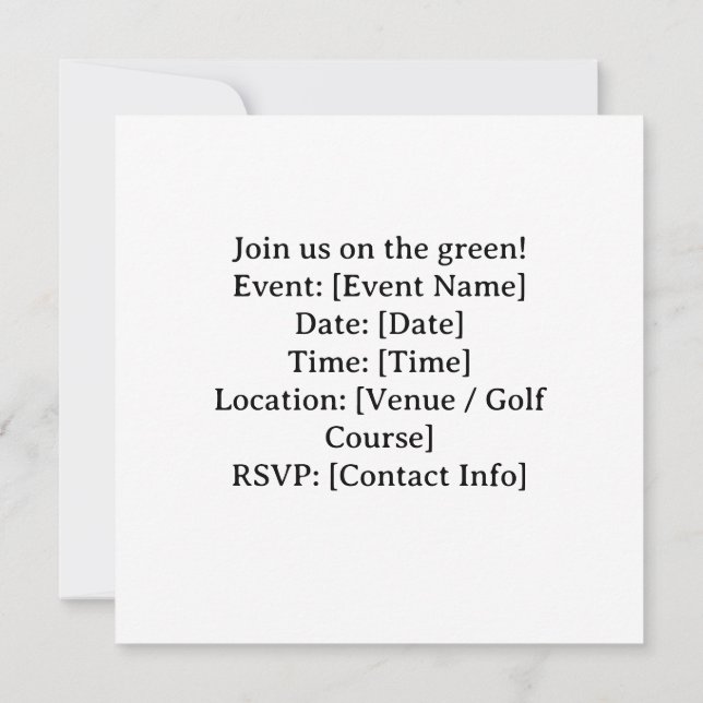 Invitation Golf Floride sur le thème de la retraite aux flama (Dos)