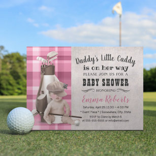 Invitation Golf Girl Future Golfer Cute Caddy Baby shower