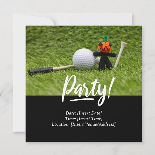 Invitation Golf Halloween thème pour golfeur (Devant)