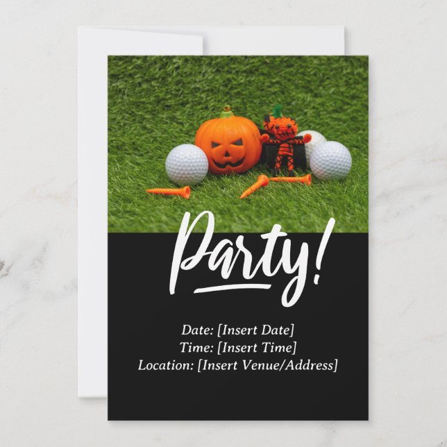 Invitation Golf Halloween thème pour golfeur (Devant)