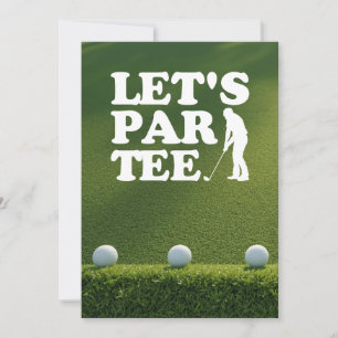 Invitation Golf laisse balle de golf sur tee sur l'herbe vert