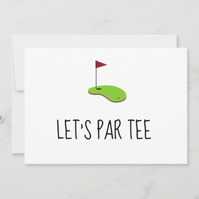 Invitation Golf Let’s Par avec drapeau de golf sur vert (Devant)