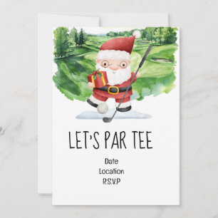 Invitation Golf Let’s Par tee Christmas party pour Golfer