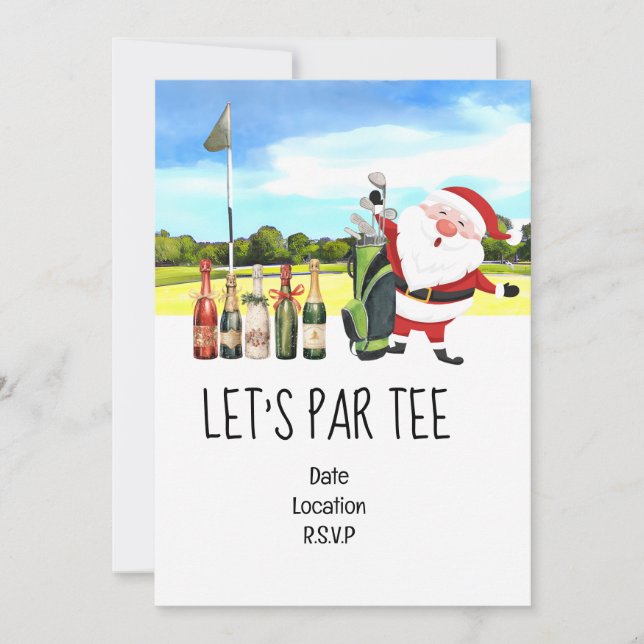 Invitation Golf Let’s Par tee Christmas party pour Golfer (Devant)