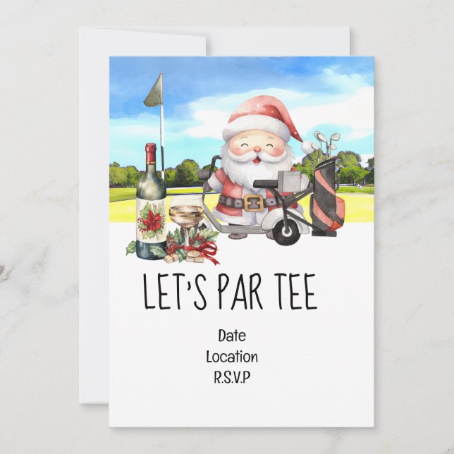 Invitation Golf Let’s Par tee Christmas party pour Golfer (Devant)
