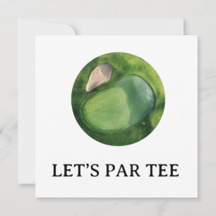 Invitation Golf Let's Par tee avec parcours de golf