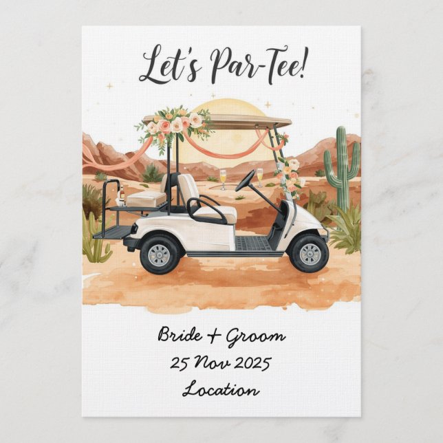 Invitation Golf Let's Par-Tee ! Mariage de golf en Arizona (Devant)