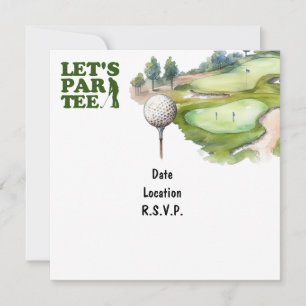 Invitation Golf Let's Par Tee pour la partie de golf