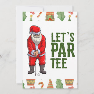 Invitation Golf Noël Faisons Par Tee avec le Père Noël