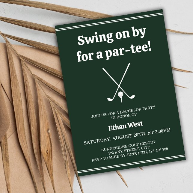 Invitation Golf Par Tee Bachelor Party (Golf Par-Tee Stylish Bachelor Party Invitation)