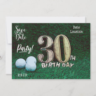 Invitation Golf Par tee party 30e anniversaire au golfeur