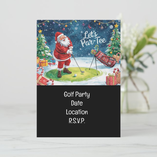 Invitation Golf Par tee party Le Père Noël Squad (Debout devant)