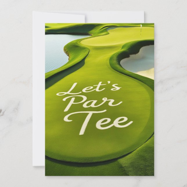 Invitation Golf Par Tee texte sur Putting Green (Devant)
