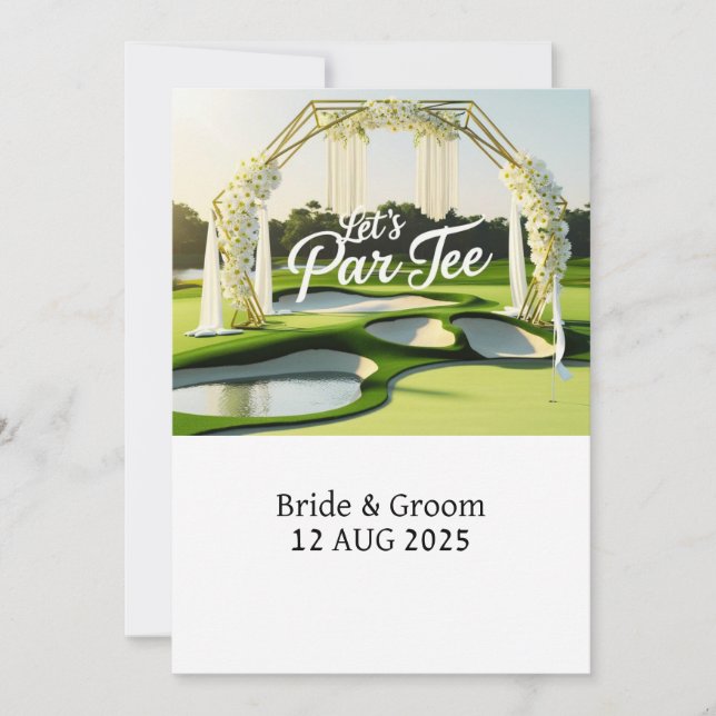 Invitation Golf Par Tee texte sur Putting Green (Devant)