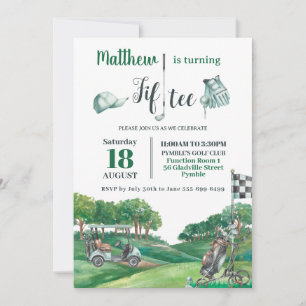Invitation Golf Party 50ème Anniversaire Green Golf Course