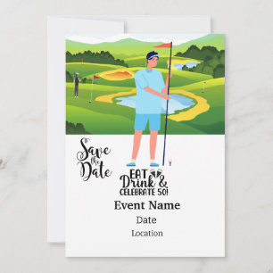 Invitation Golf Party 50th Birthday Enregistrer la date pour