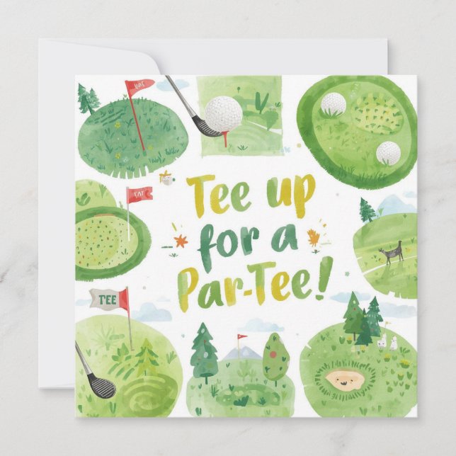 Invitation Golf party drôle dire tee up pour par tee (Devant)