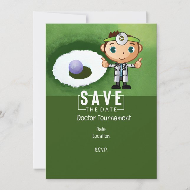 Invitation Golf pour Doctor Golfer Party drôle (Devant)