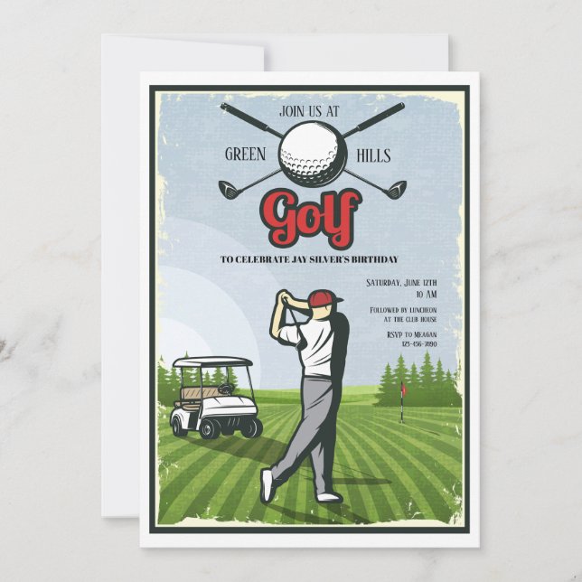 Invitation Golf Retro (Devant)