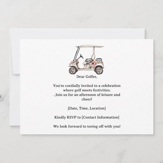 Invitation Golf  Retro Golf Chic: Woman Golfer at the Green (Dos)