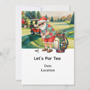 Invitation Golf Santa Claus Golf Noël d'été