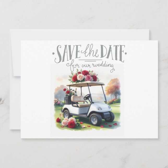 Invitation Golf Sauvegarder la date pour la fête de mariage  (Devant)