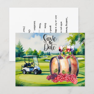 Invitation Golf Sauvez la date avec des balles de golf sur l'