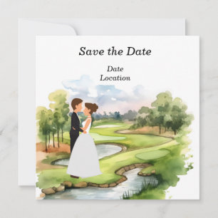 Invitation Golf Sauvez la date de mariage