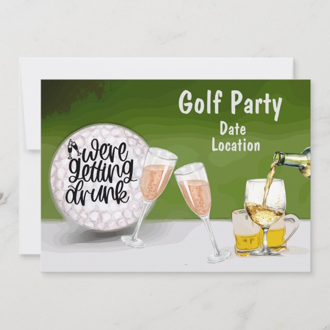 Invitation Golf Sauvez la date pour Bachelorette Party (Devant)
