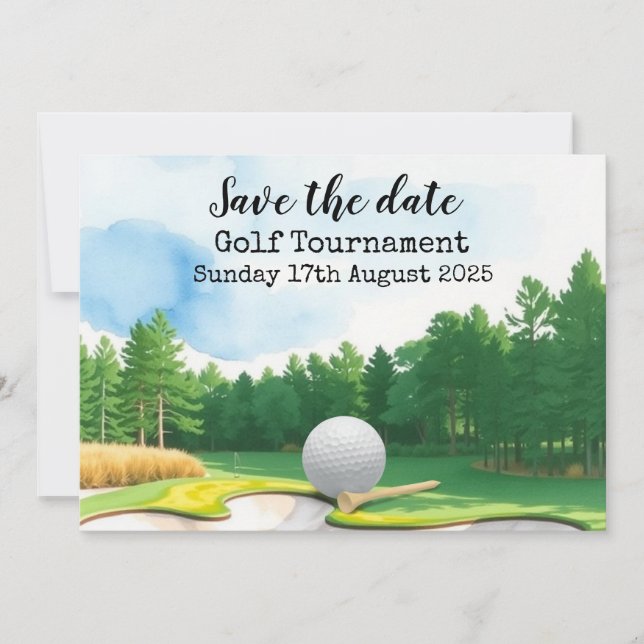 Invitation Golf Sauvez la date Tournoi de golf (Devant)