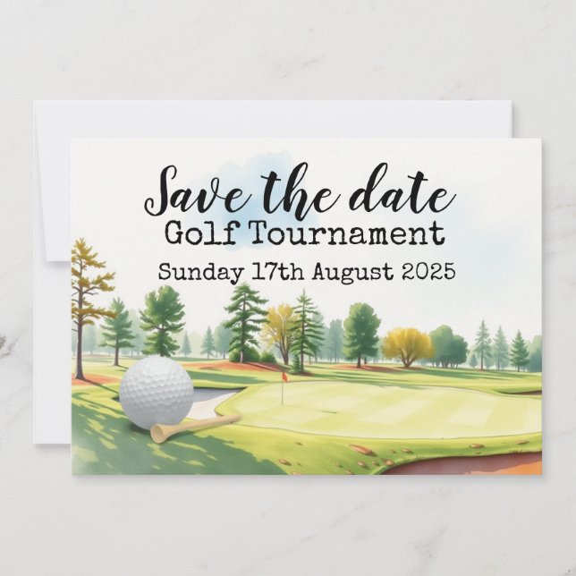 Invitation Golf Sauvez la date Tournoi de golf (Devant)